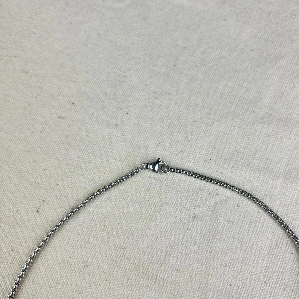 Vintage Y2K silver cross opium cyber punk style necklace emo goth